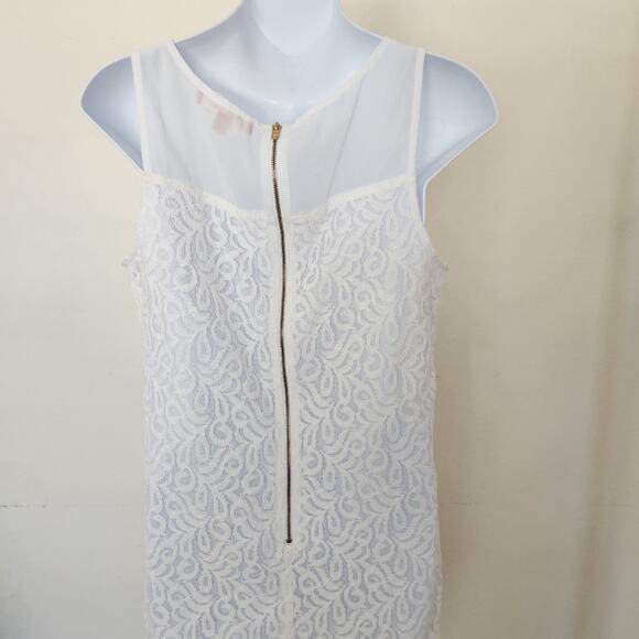 ELLEN TRACY WHITE LACE SHIFT DRESS SIZE 2 - Picture 10 of 14